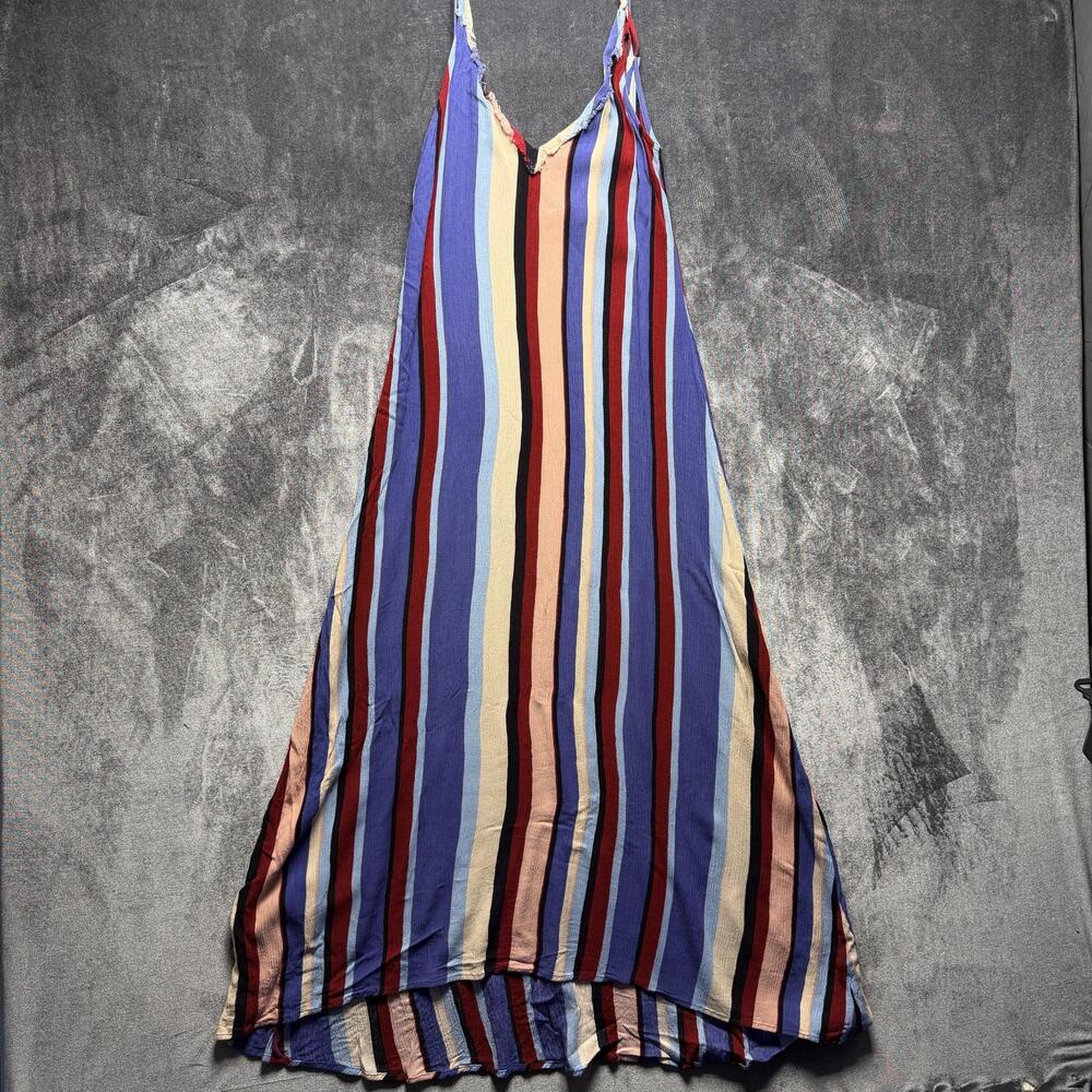 Mustard Seed Slip Dress Womens S Multicolor Rayon Striped Summer Sundress Travel